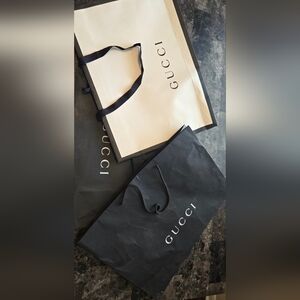 Gucci 3 Large Black and White Shopping Bags